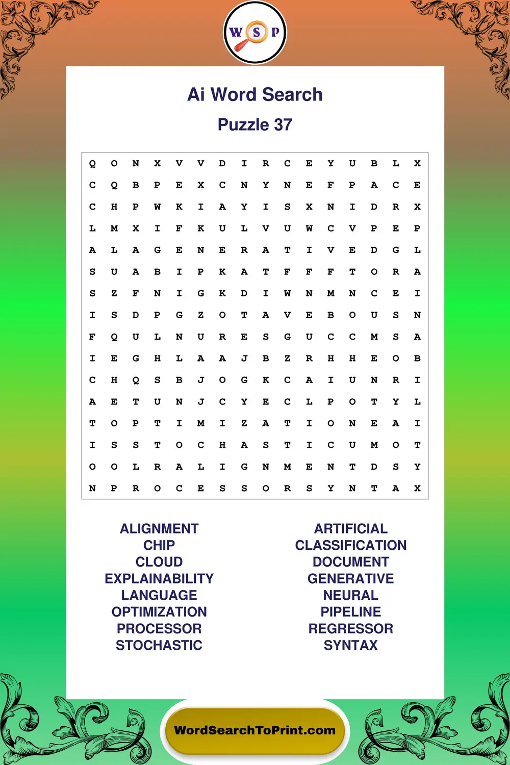 Ai Word Search Puzzle 37