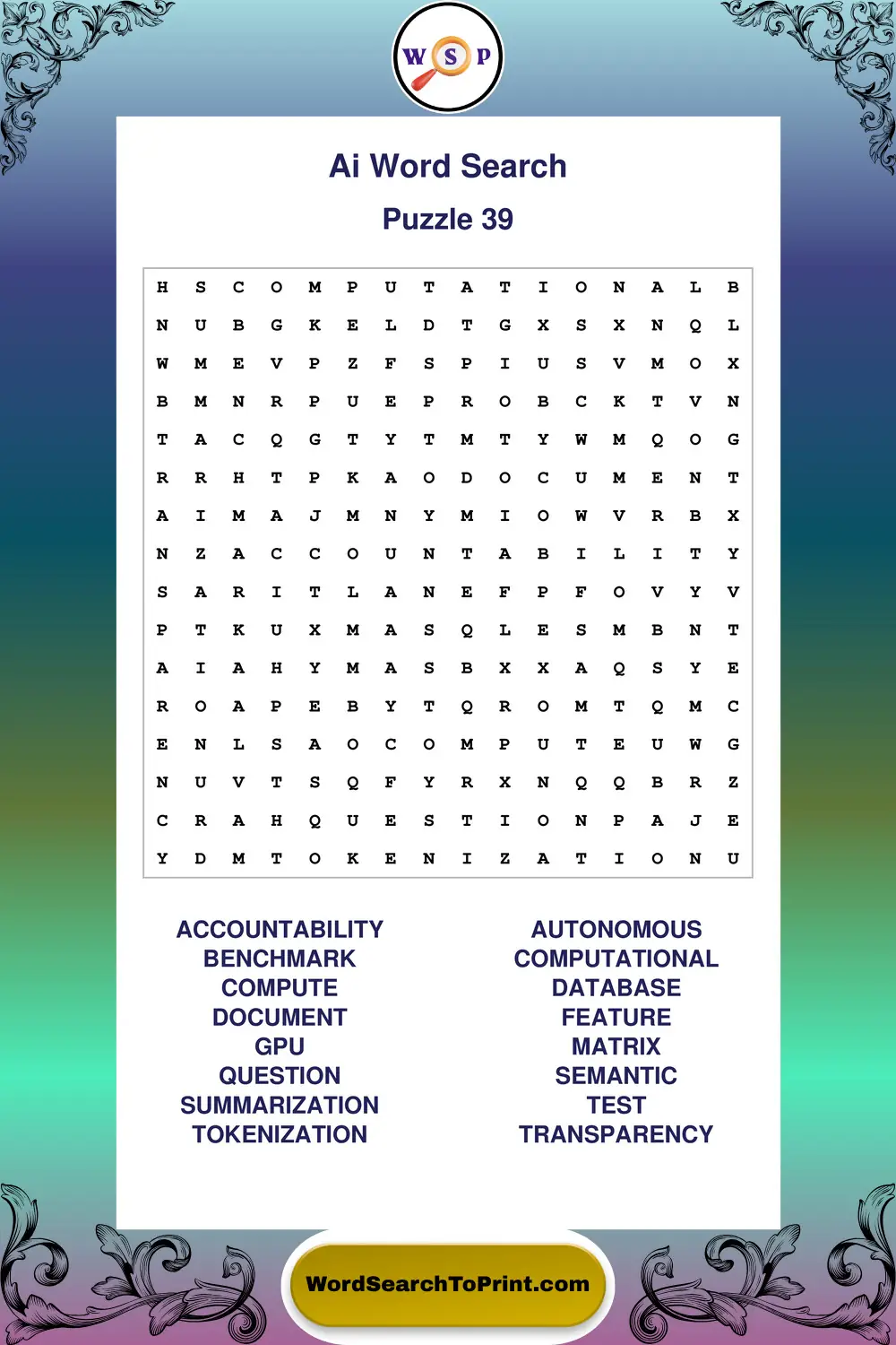 Ai Word Search Puzzle 39