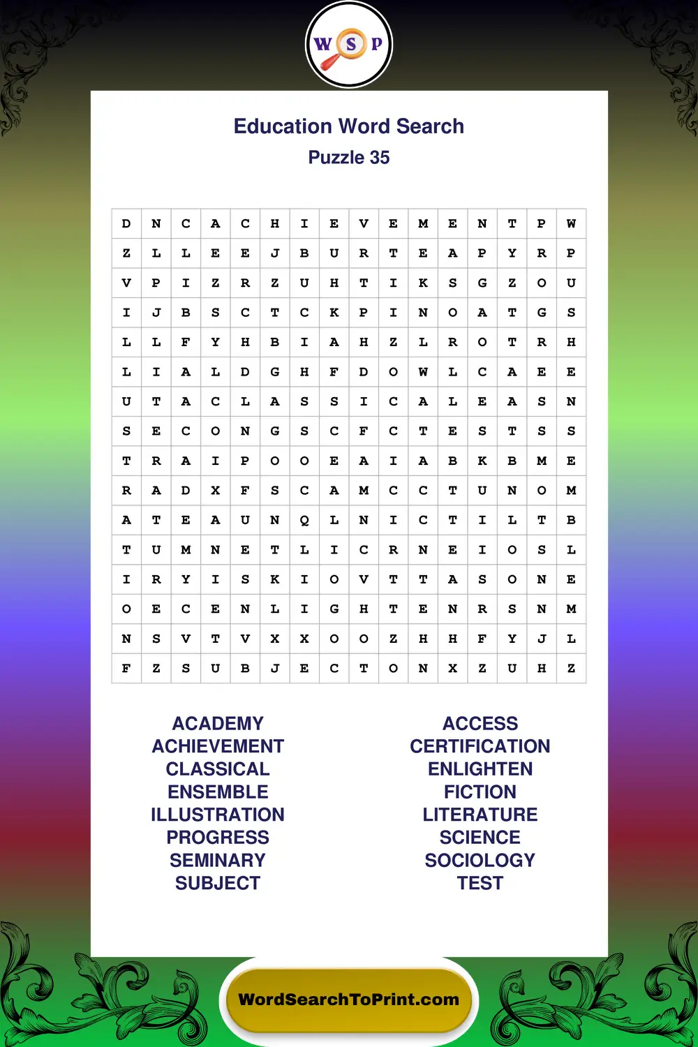 Education Word Search Puzzle 35