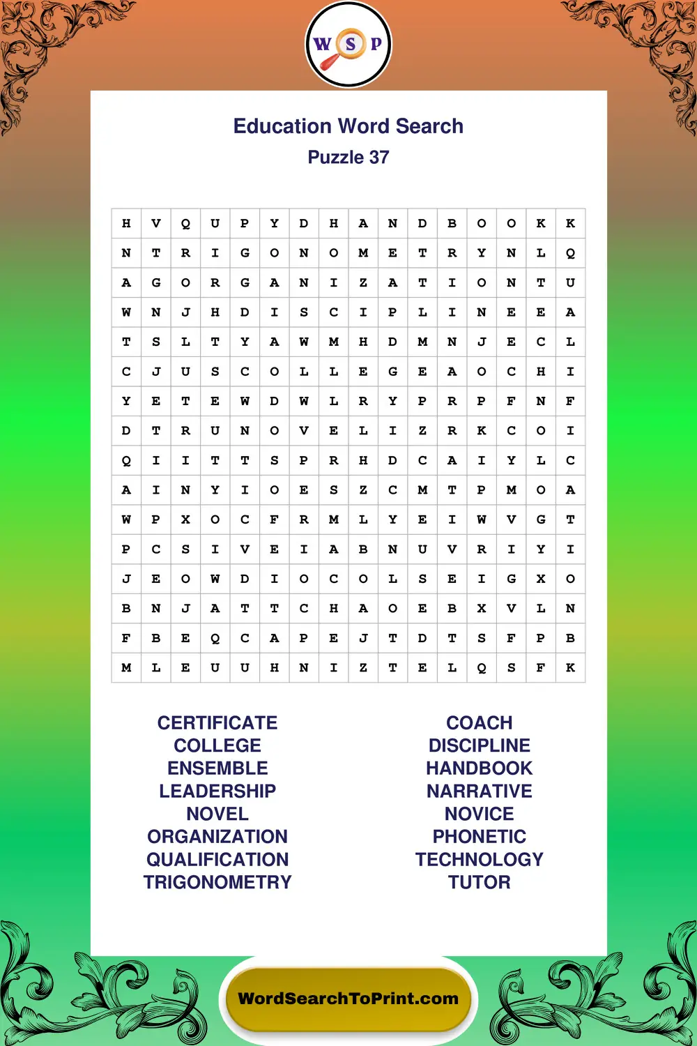 Education Word Search Puzzle 37