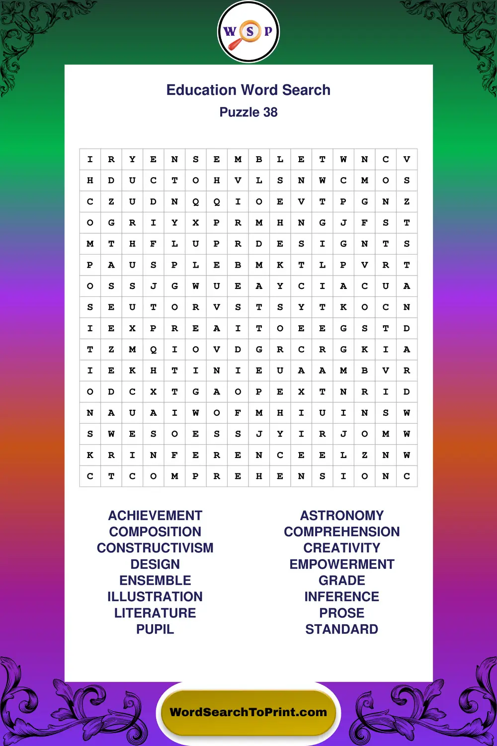 Education Word Search Puzzle 38
