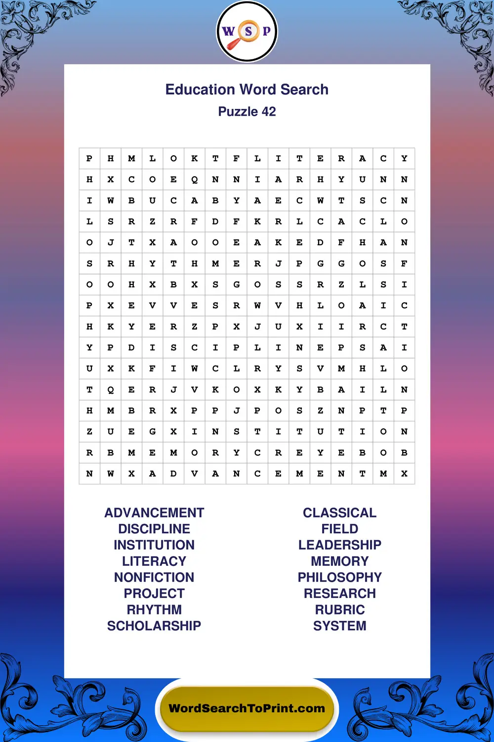 Education Word Search Puzzle 42