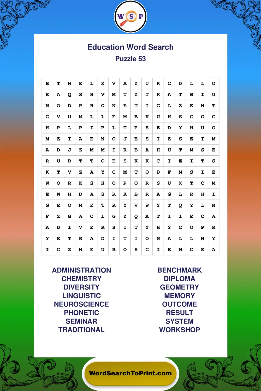 Education Word Search Puzzle 53