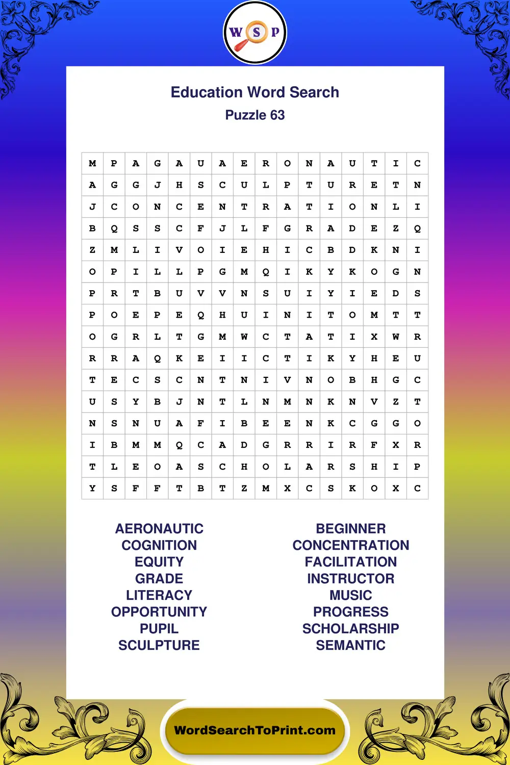 Education Word Search Puzzle 63