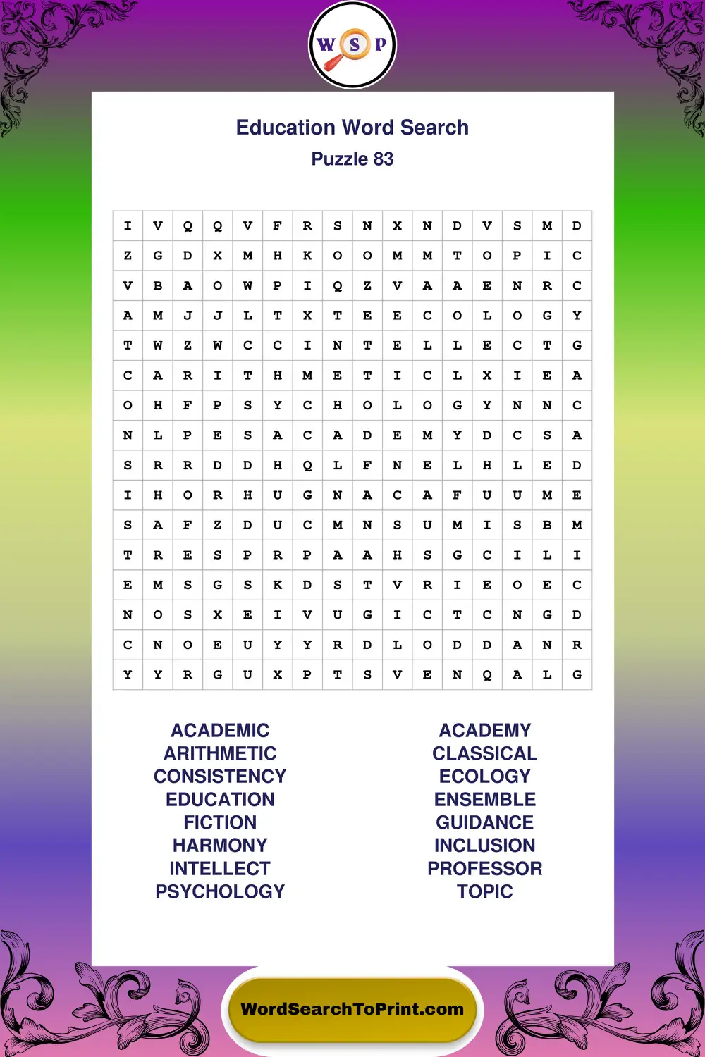 Education Word Search Puzzle 83