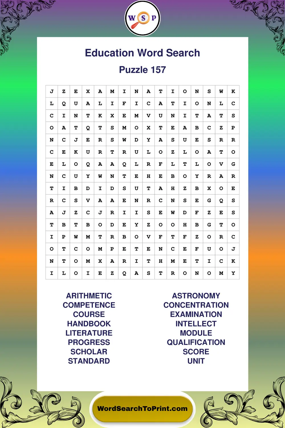 Education Word Search Puzzle 157