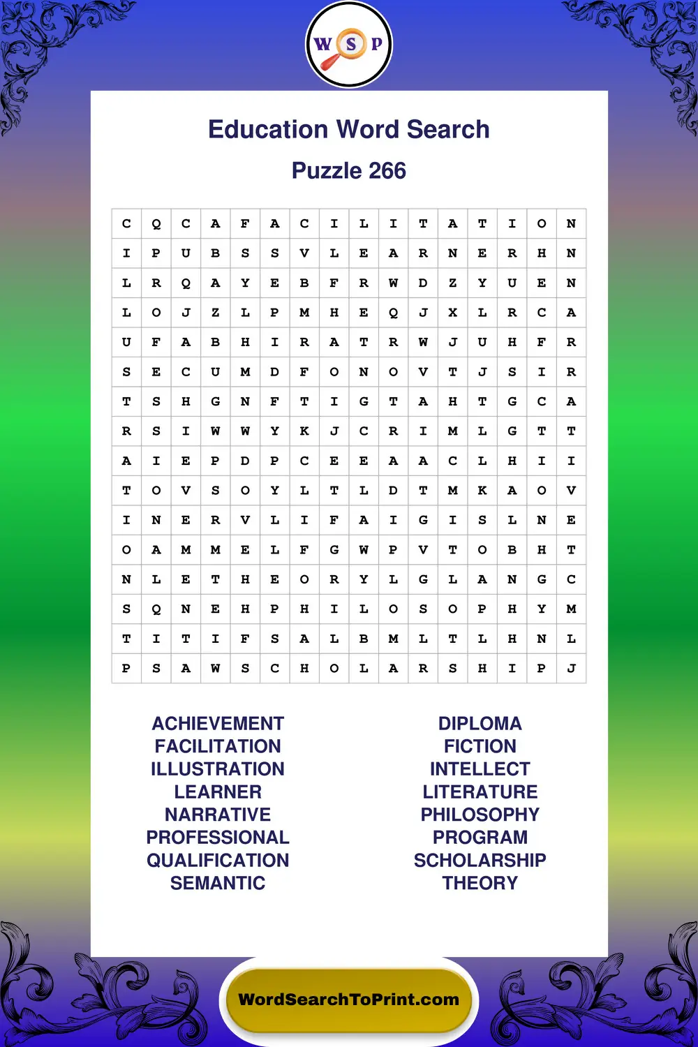 Education Word Search Puzzle 266
