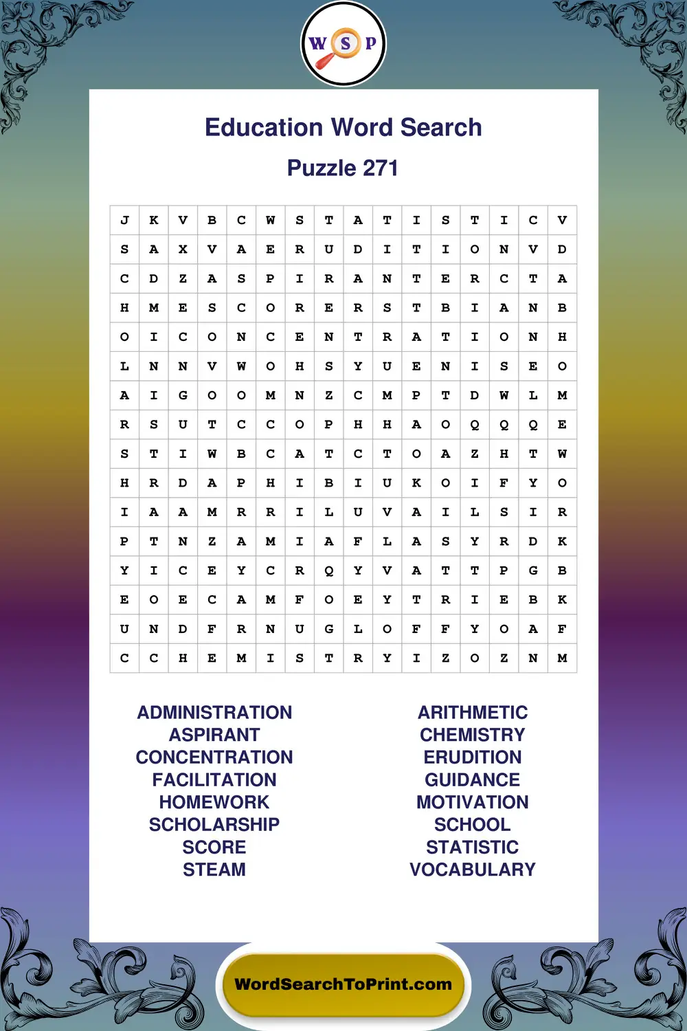 Education Word Search Puzzle 271