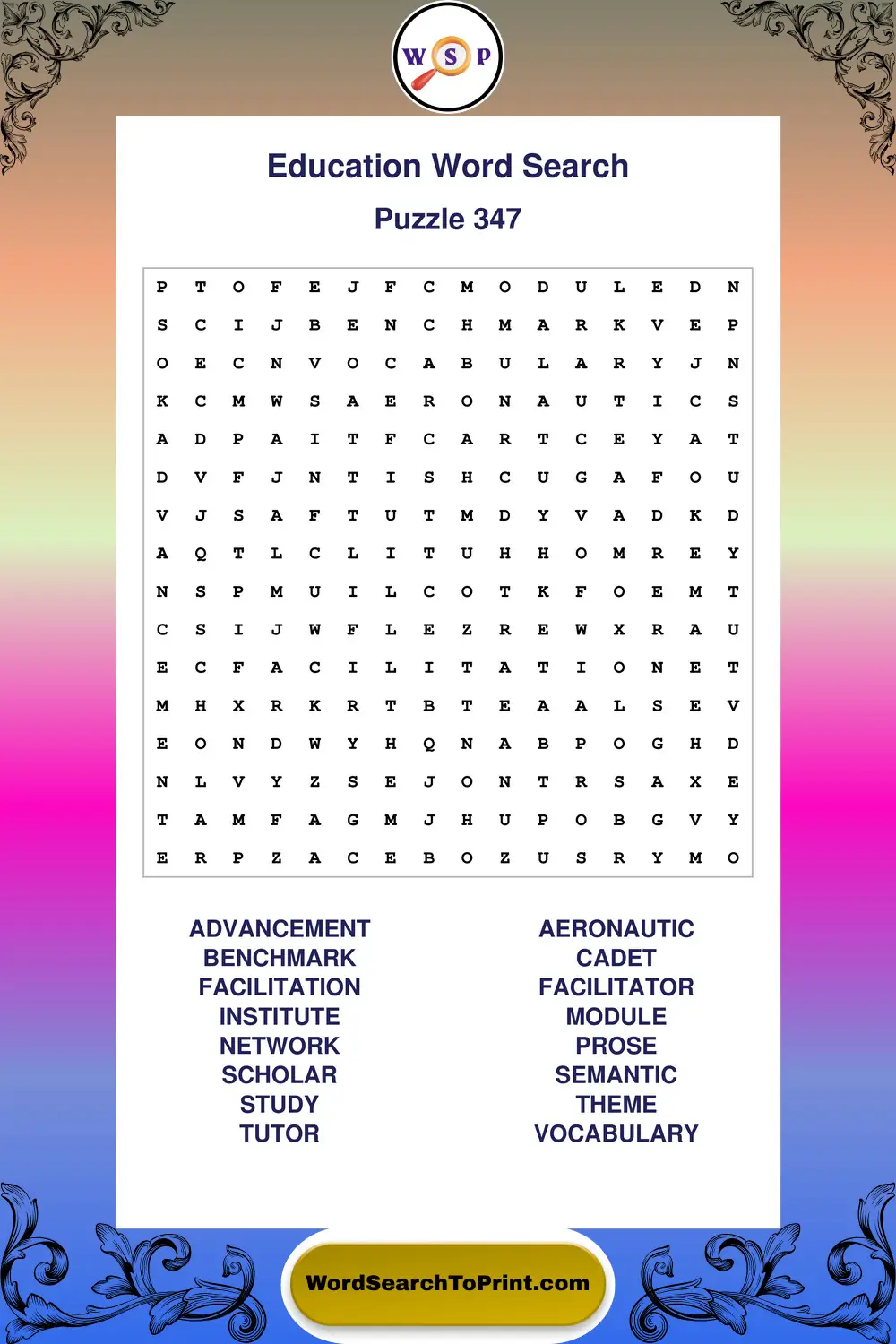 Education Word Search Puzzle 347