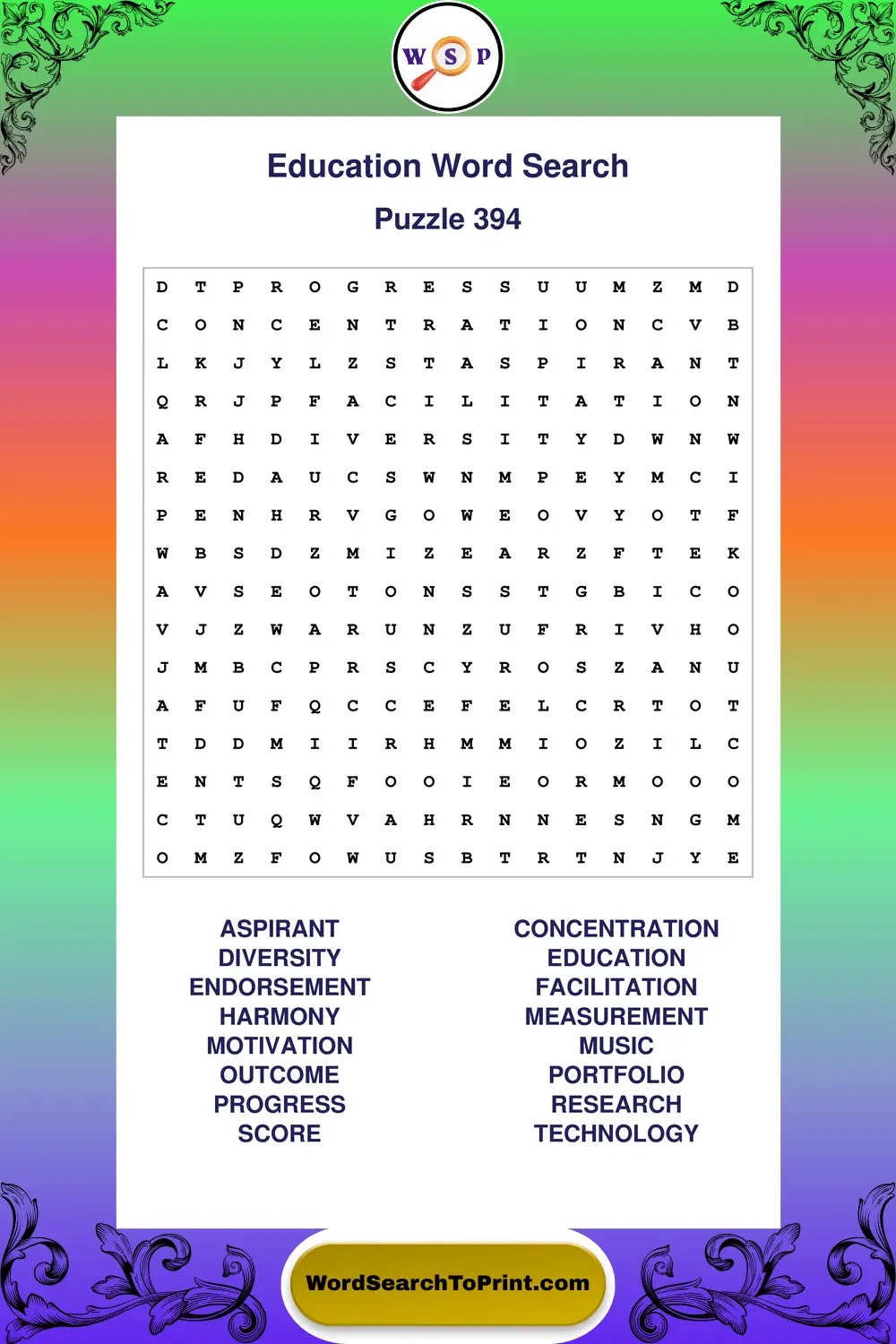 Education Word Search Puzzle 394