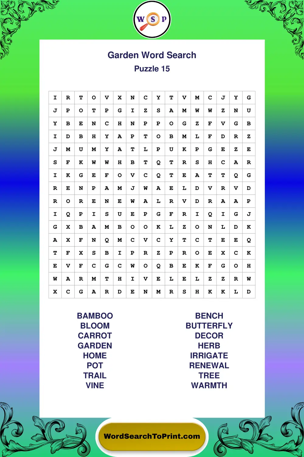 Garden Word Search Puzzle 15