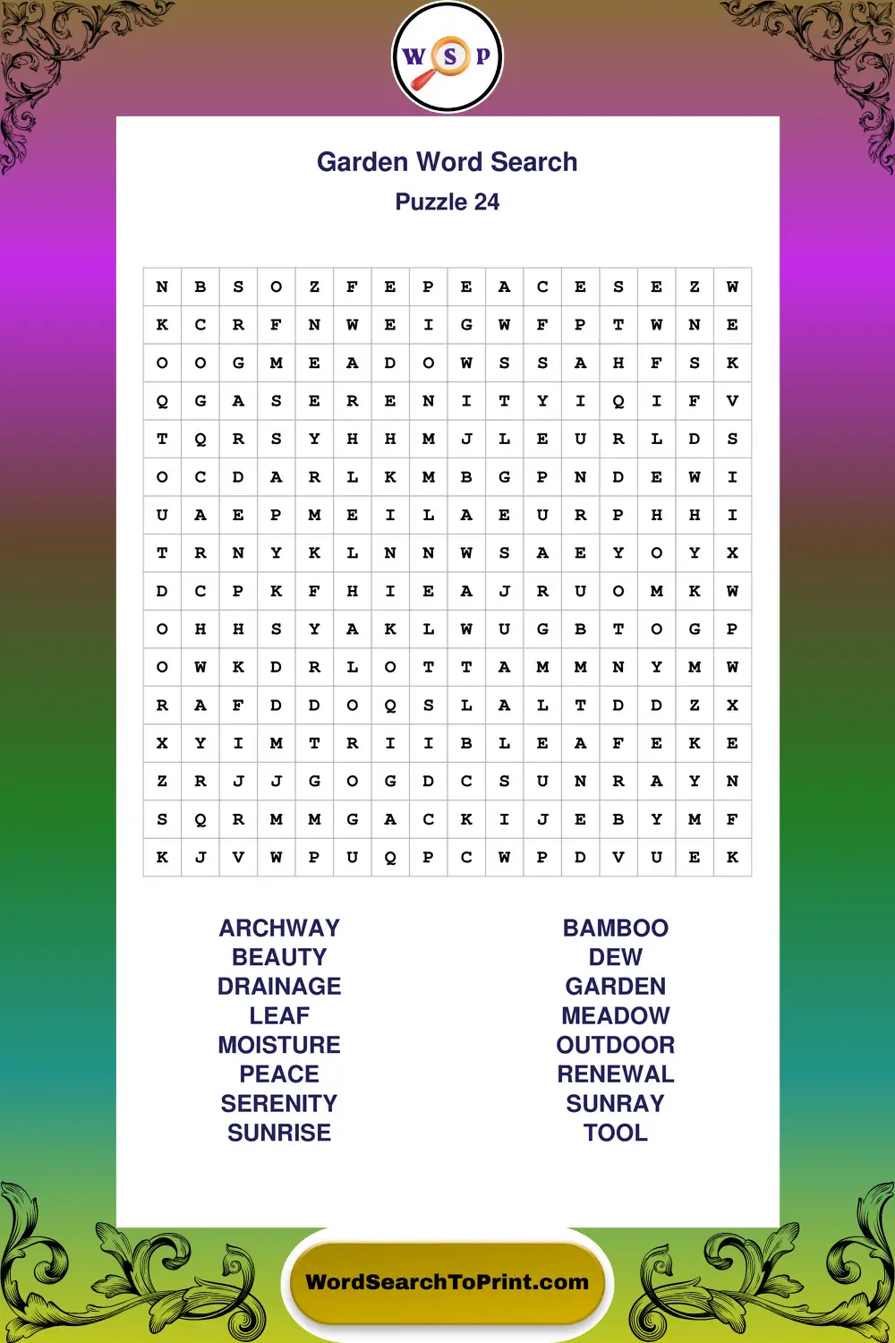 Garden Word Search Puzzle 24