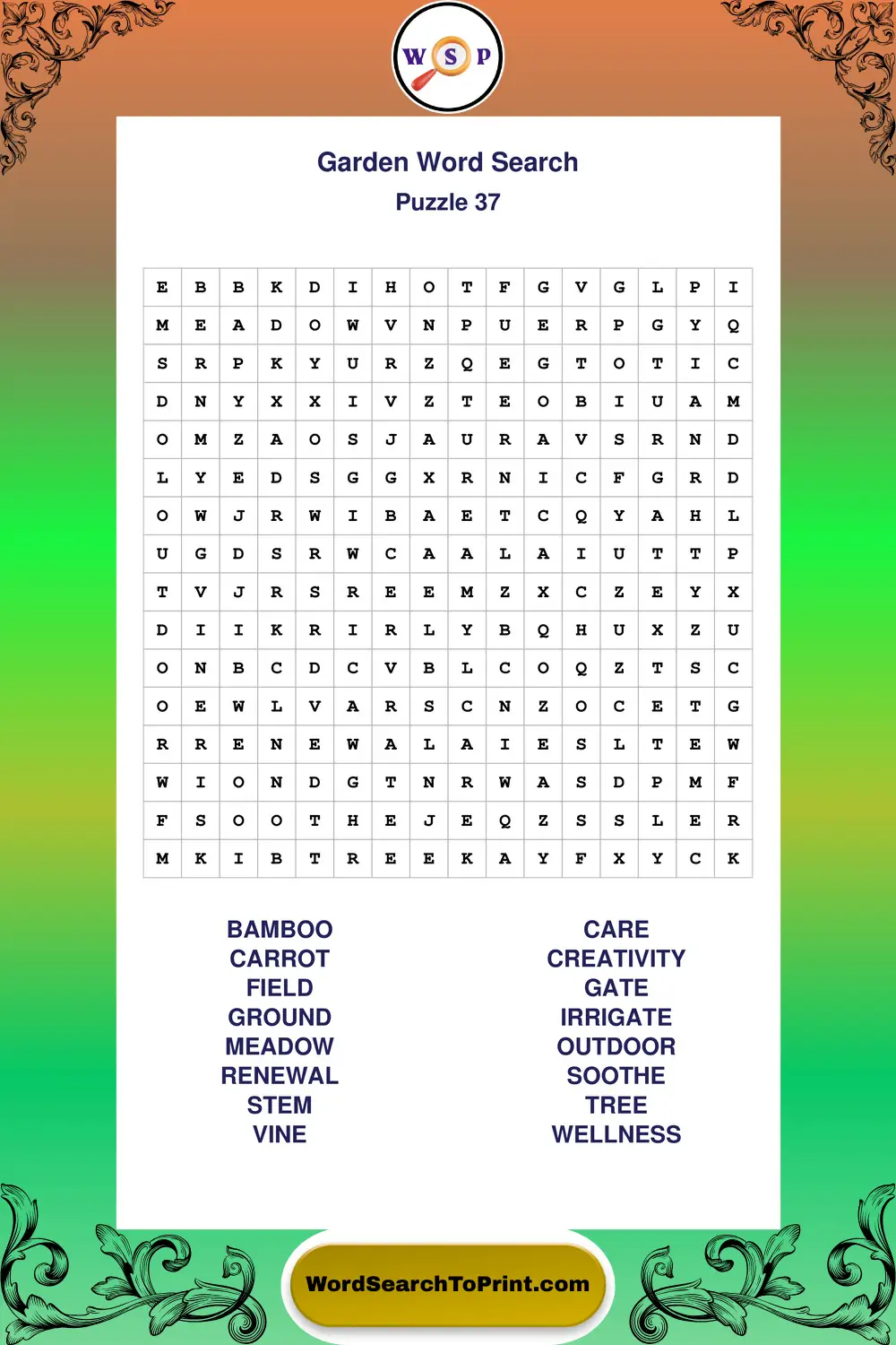 Garden Word Search Puzzle 37