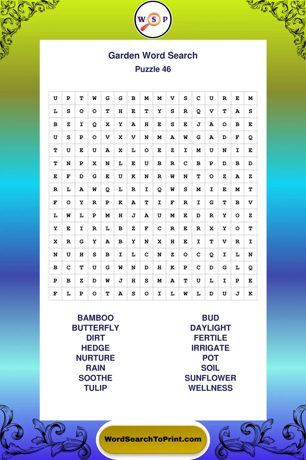 Garden Word Search Puzzle 46