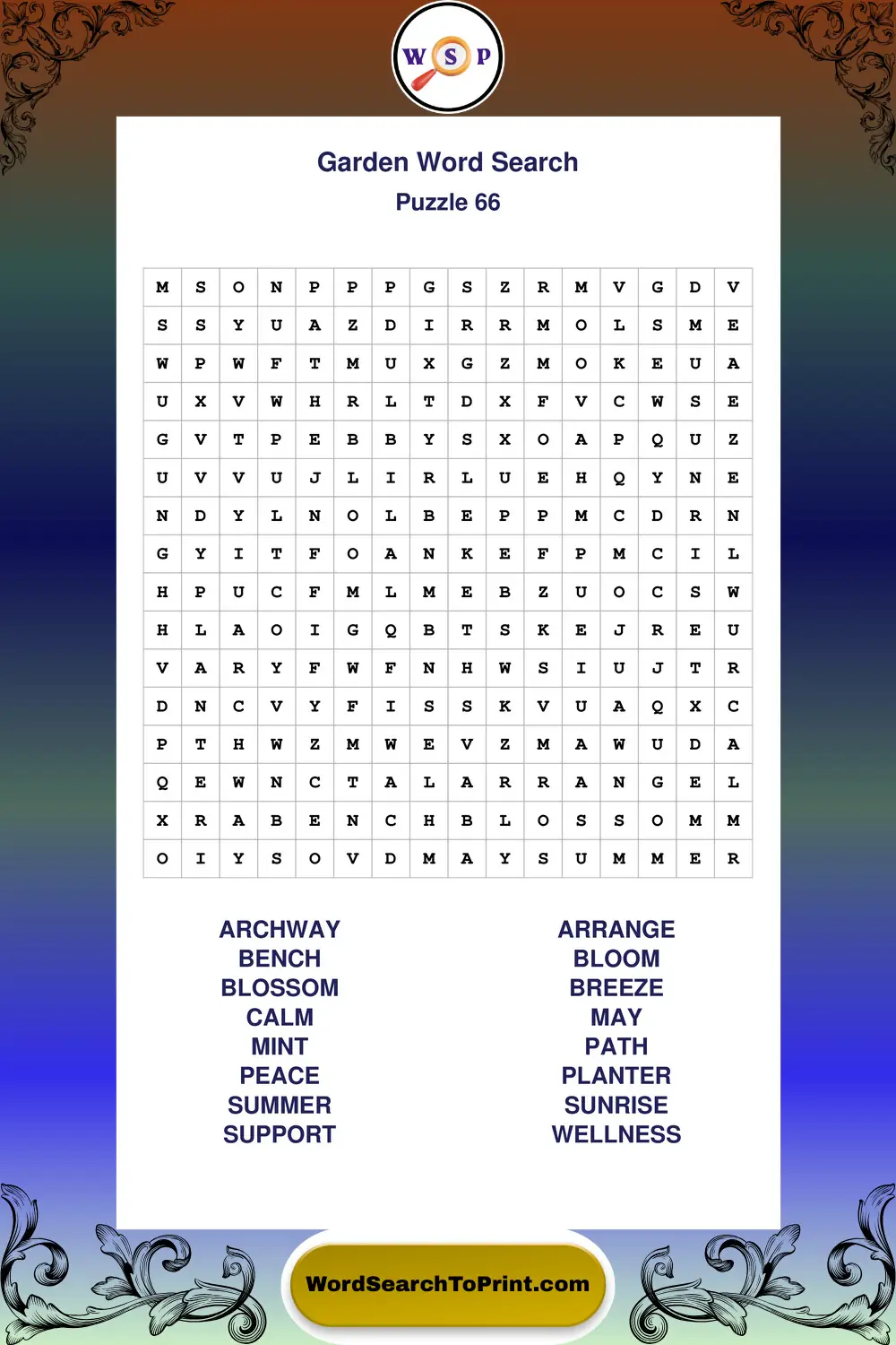 Garden Word Search Puzzle 66