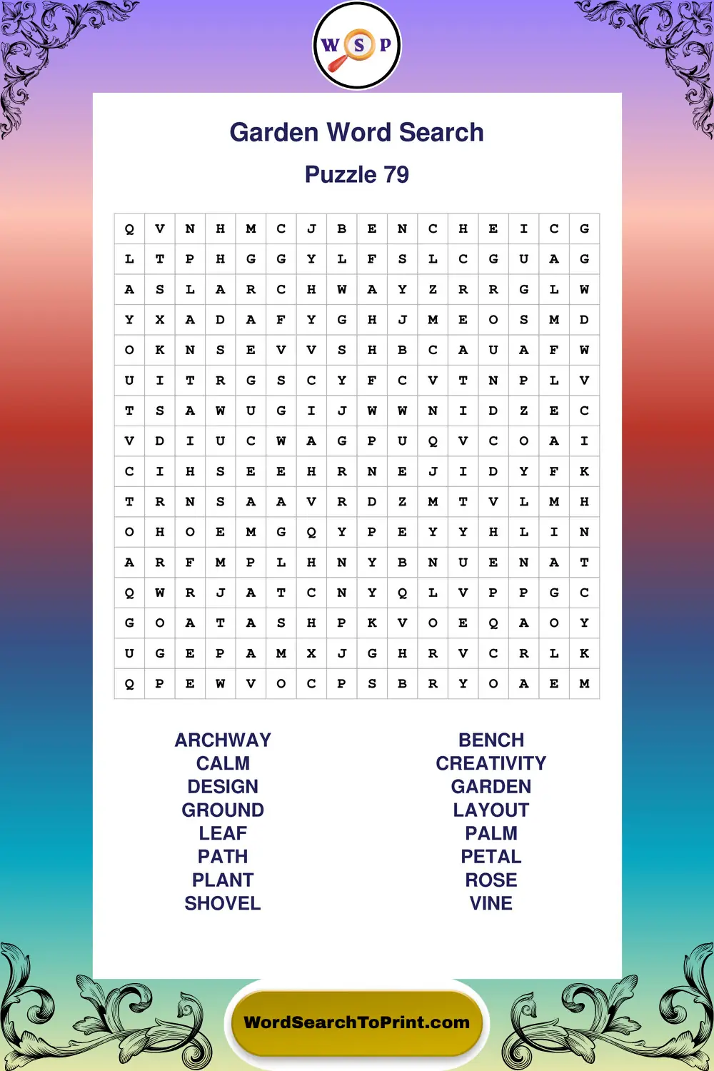 Garden Word Search Puzzle 79