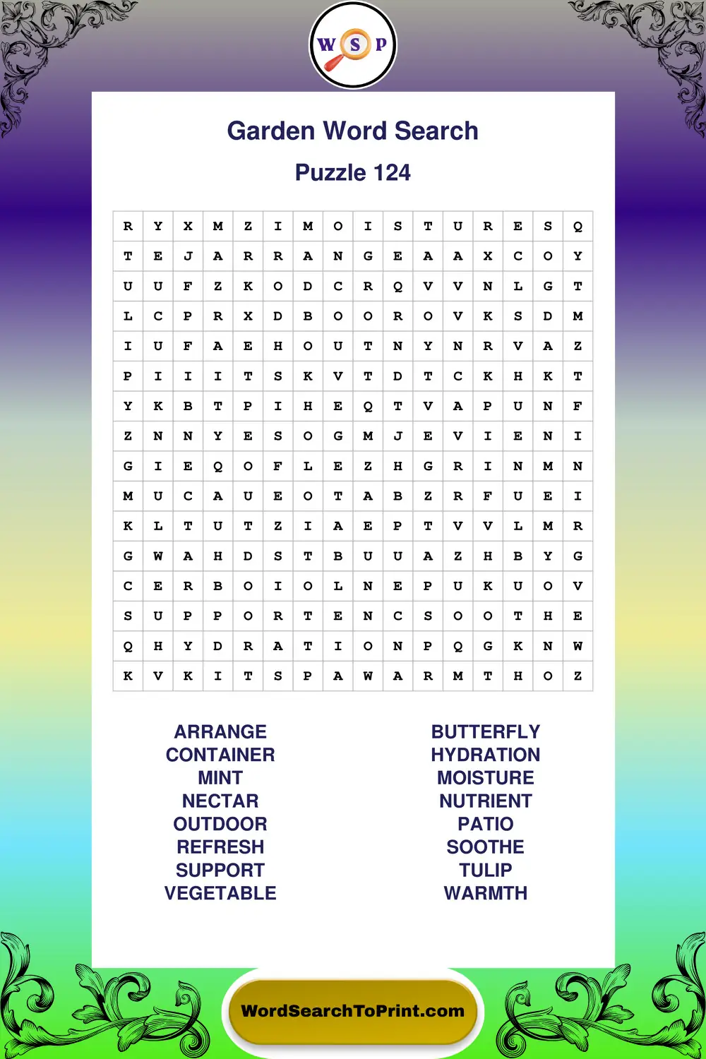 Garden Word Search Puzzle 124