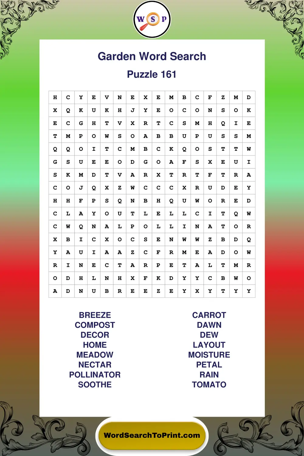 Garden Word Search Puzzle 161