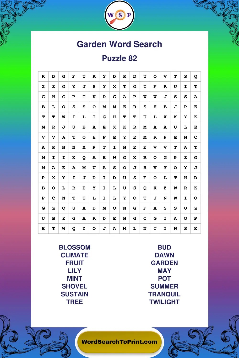 Garden Word Search Puzzle 82