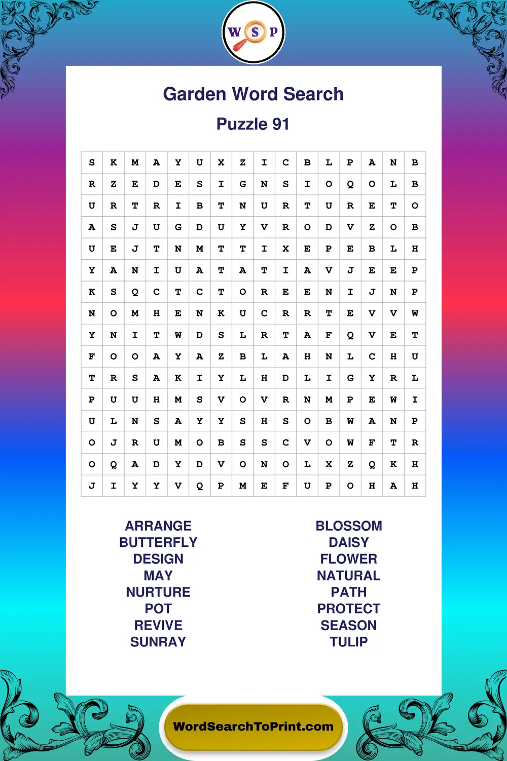 Garden Word Search Puzzle 91