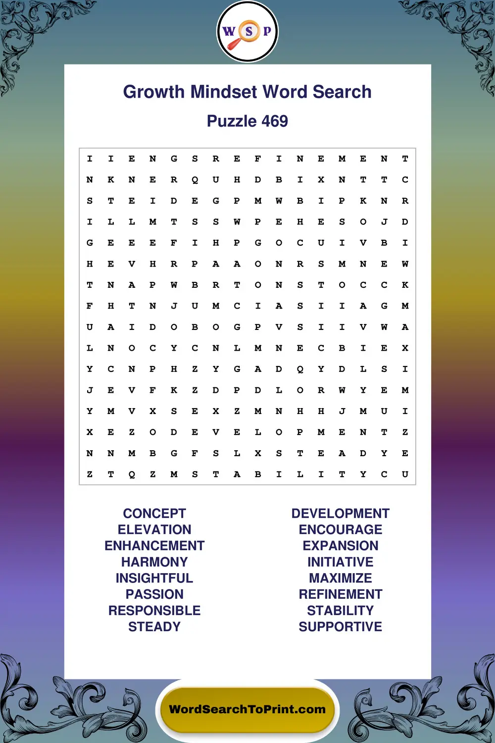 Growth Mindset Word Search Puzzle 469