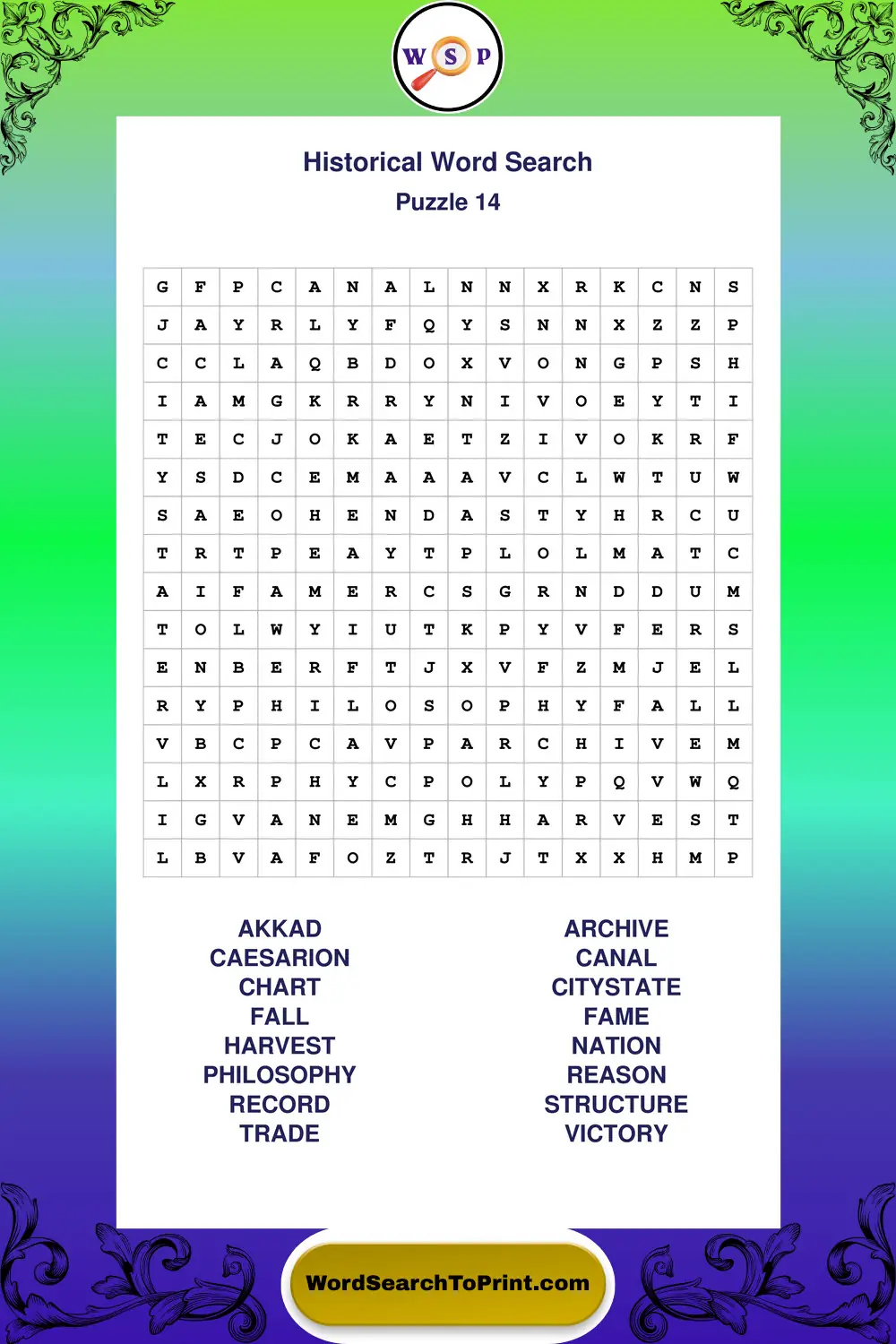 Historical Word Search Puzzle 14