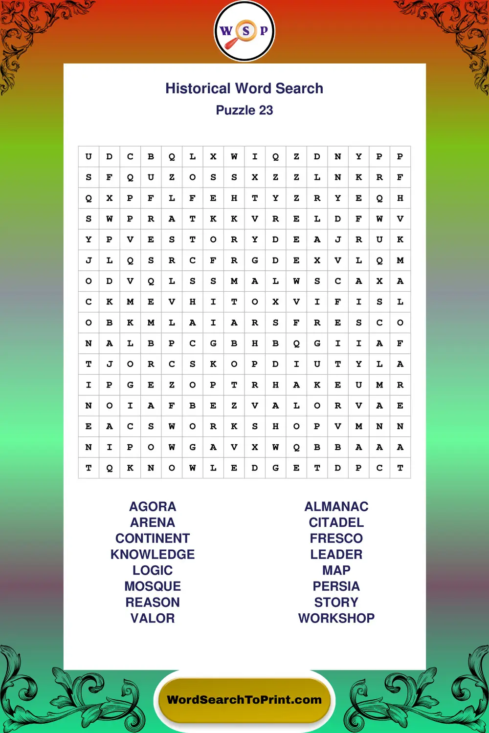 Historical Word Search Puzzle 23