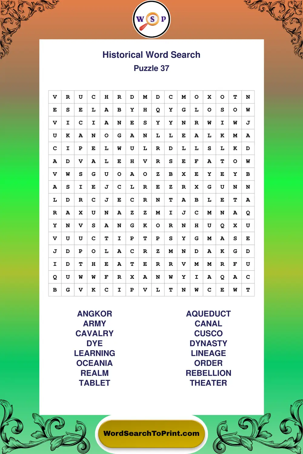 Historical Word Search Puzzle 37