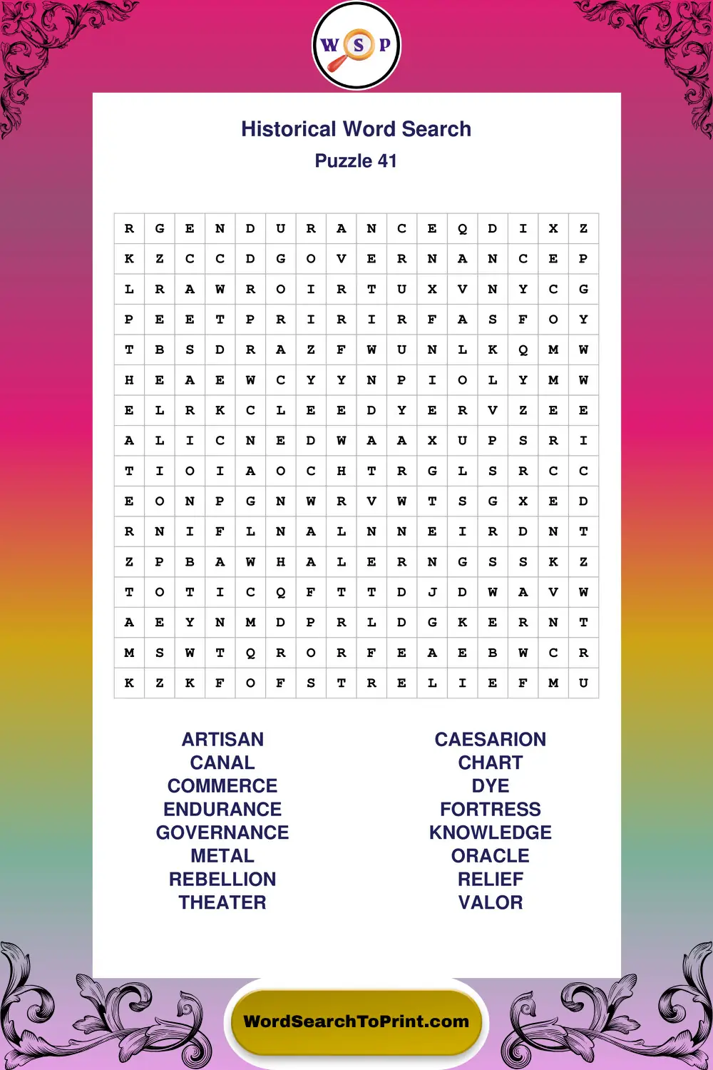 Historical Word Search Puzzle 41