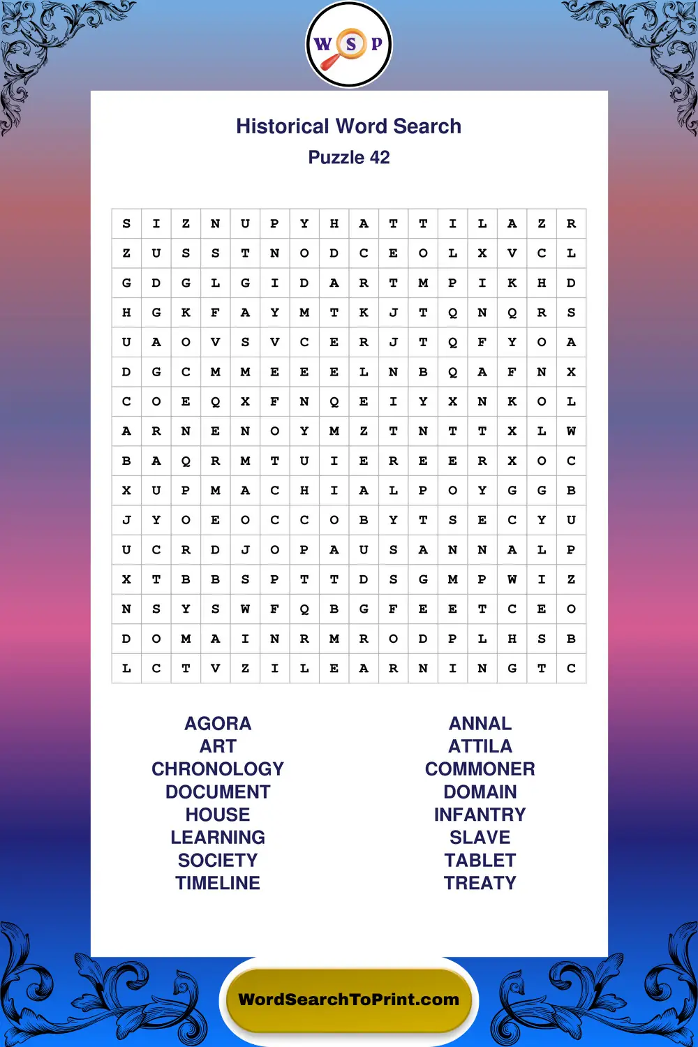 Historical Word Search Puzzle 42
