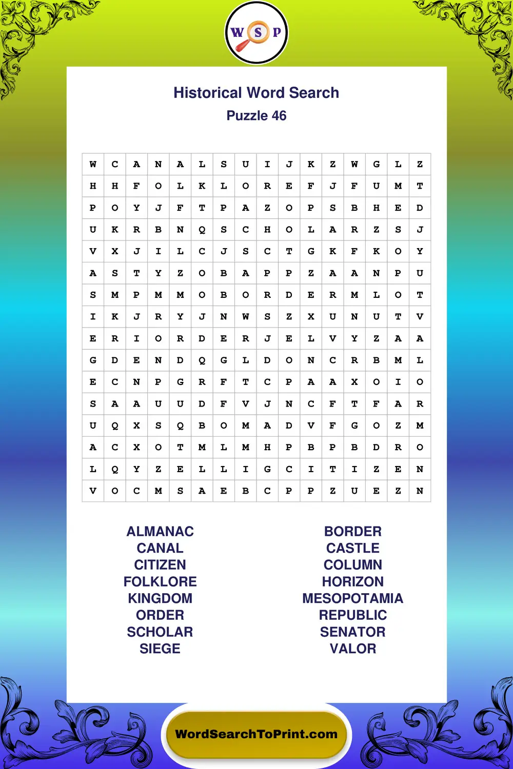 Historical Word Search Puzzle 46