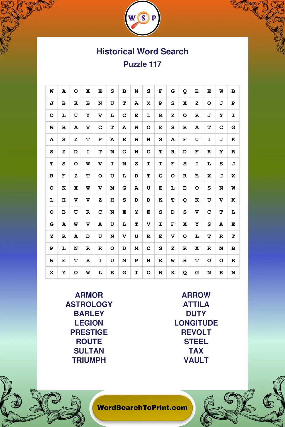 Historical Word Search Puzzle 117