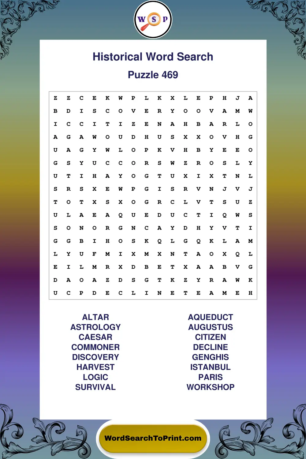 Historical Word Search Puzzle 469