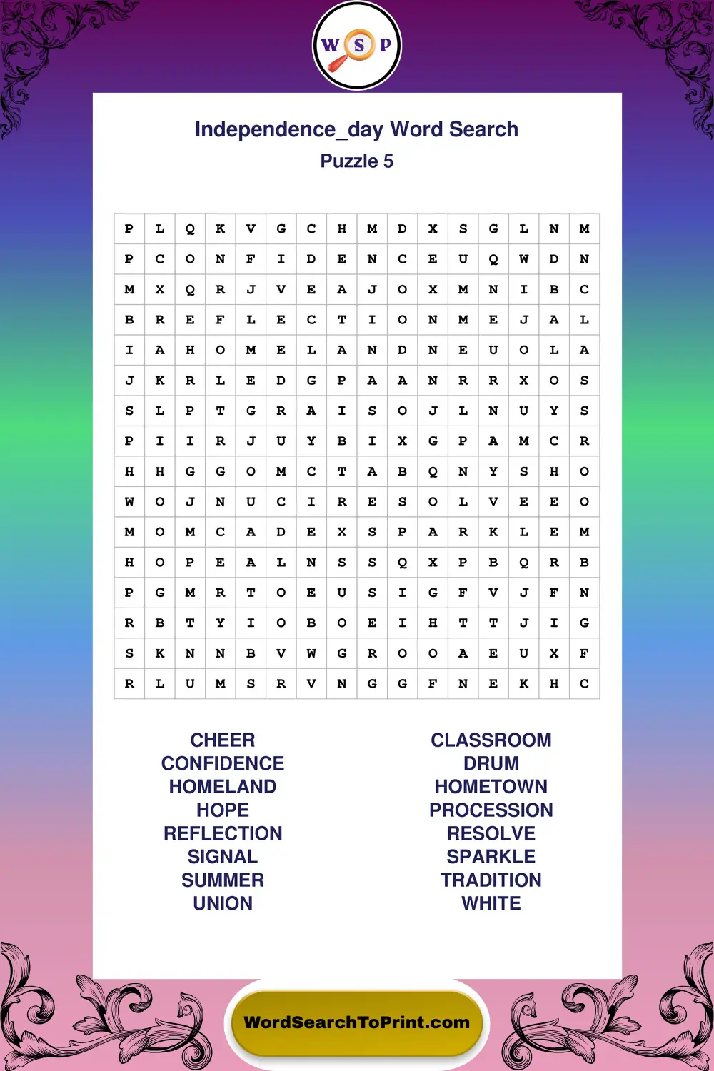 Independence Day Word Search Puzzle 5