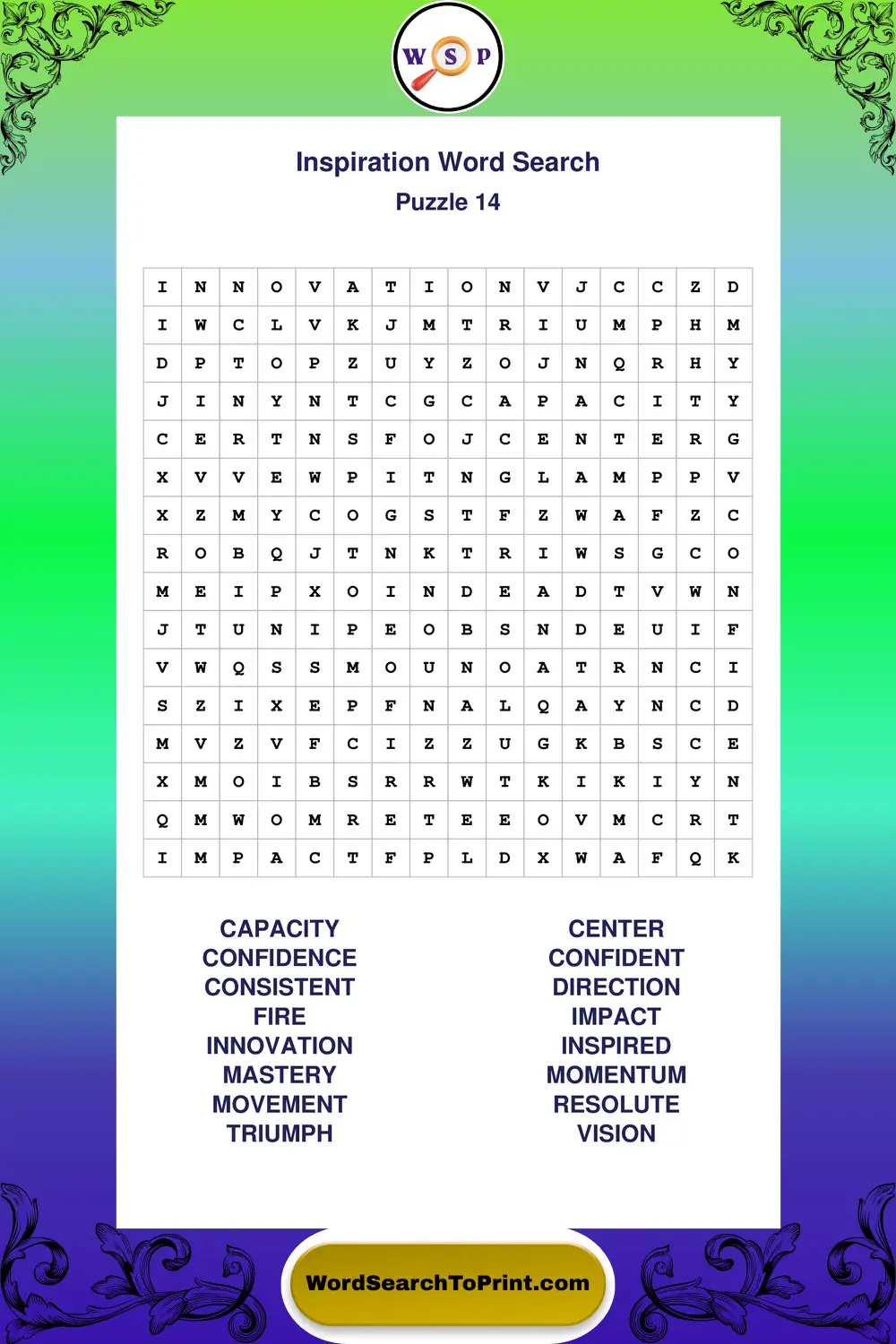 Inspiration Word Search Puzzle 14