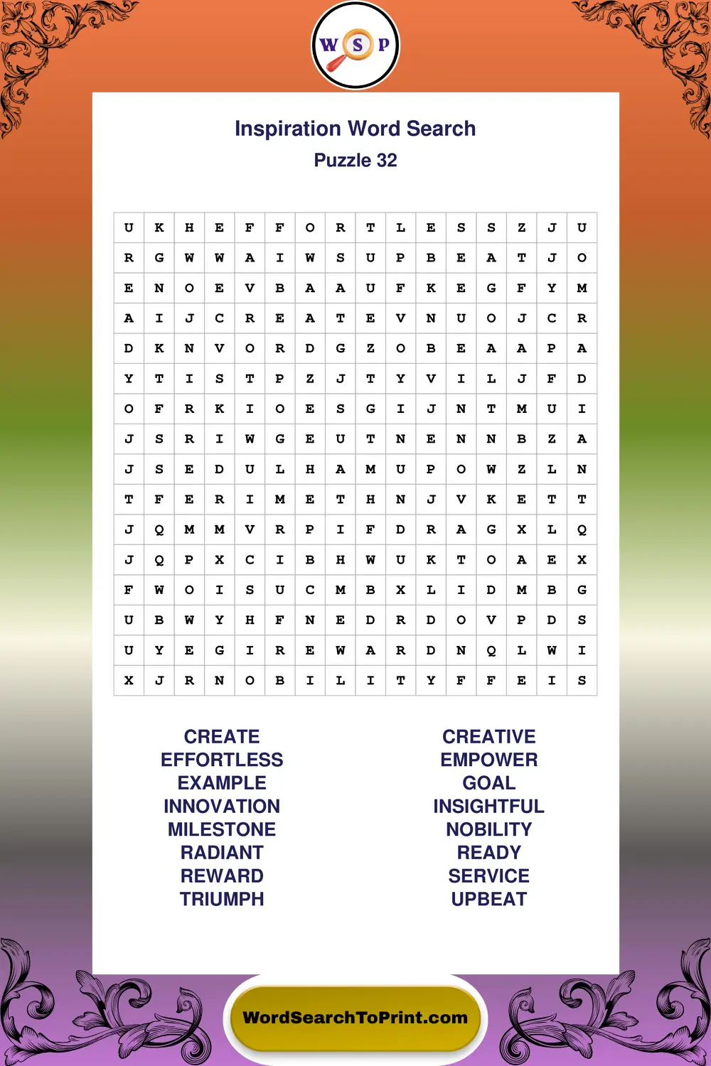 Inspiration Word Search Puzzle 32