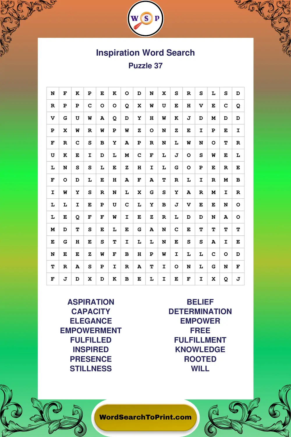 Inspiration Word Search Puzzle 37