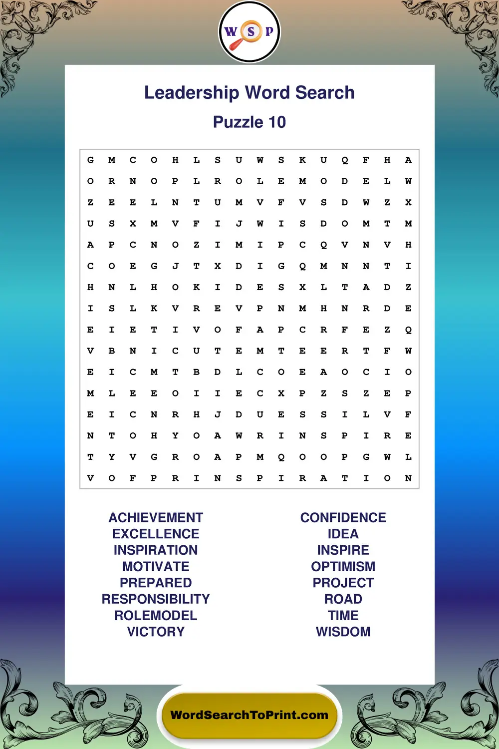 Leadership Word Search Puzzle 10