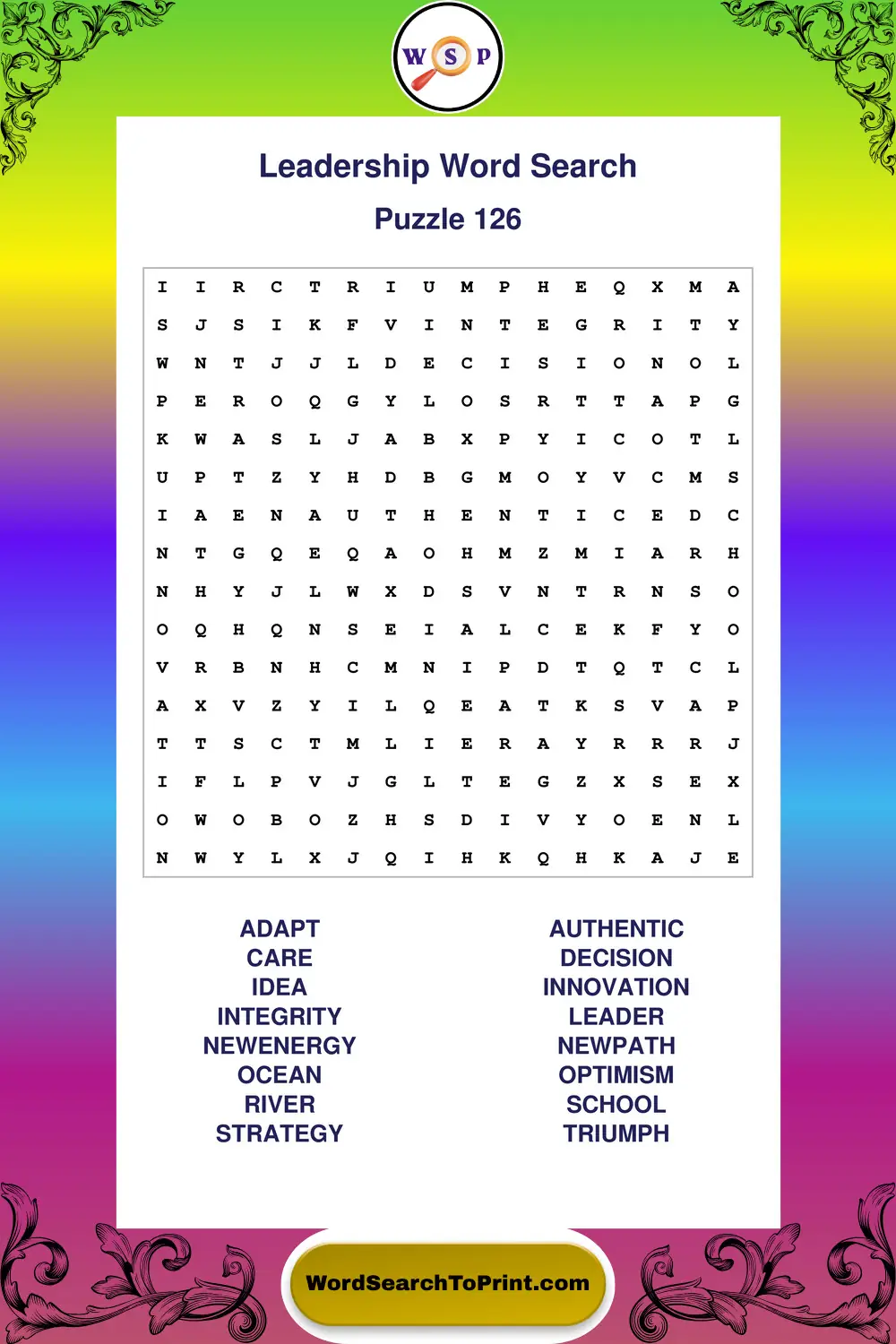 Leadership Word Search Puzzle 126