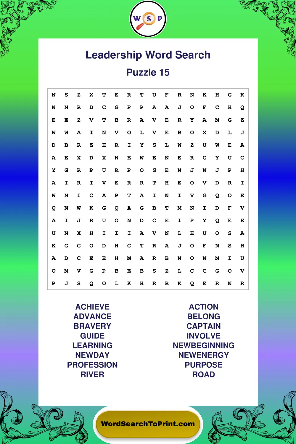 Leadership Word Search Puzzle 15
