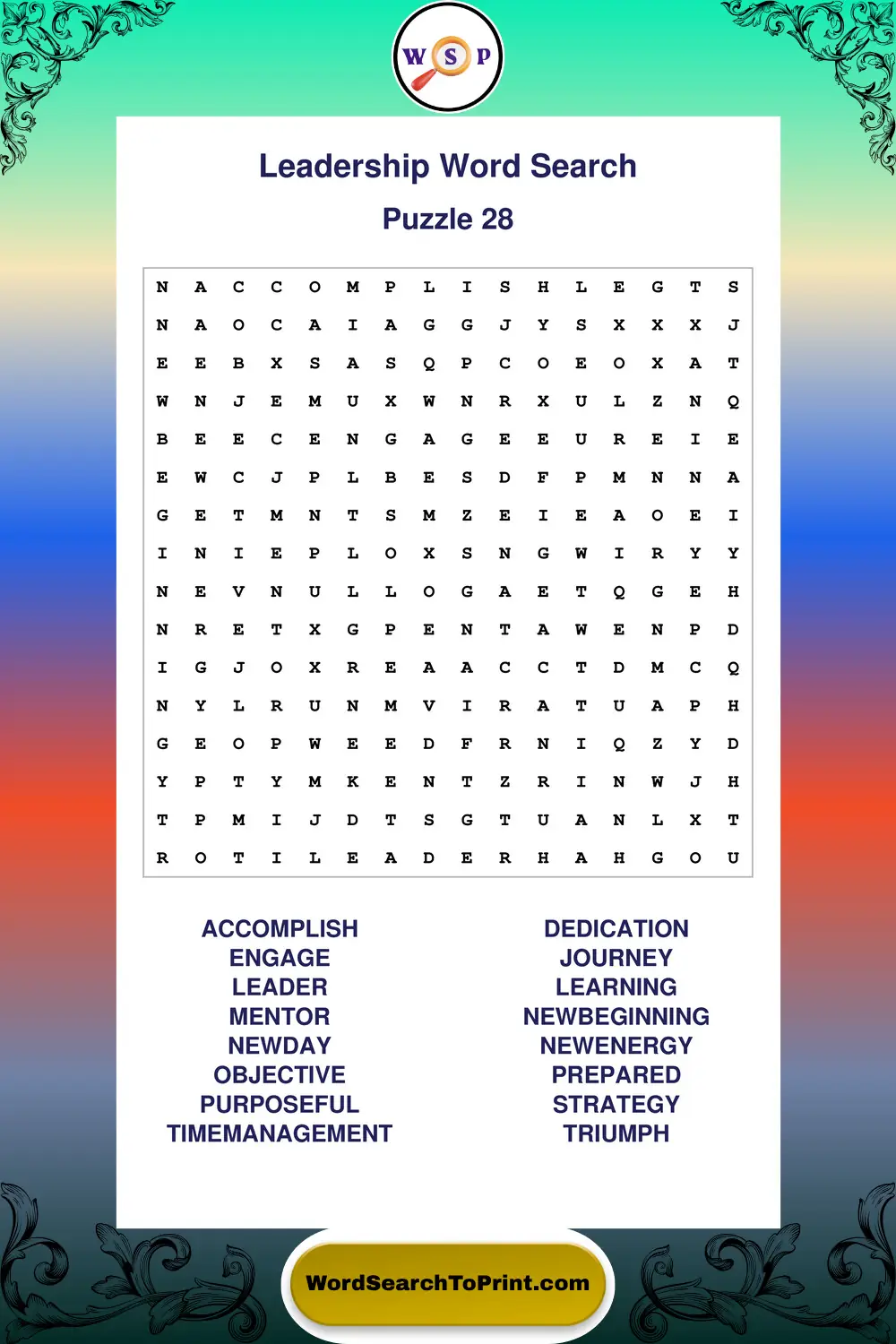 Leadership Word Search Puzzle 28