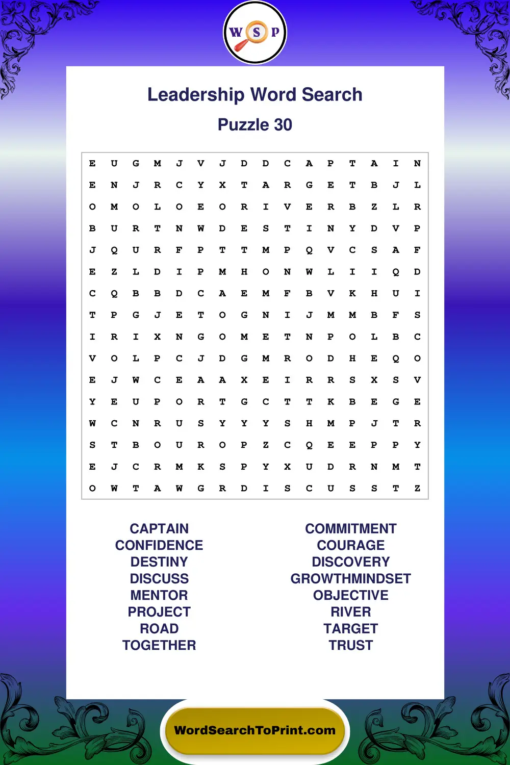 Leadership Word Search Puzzle 30