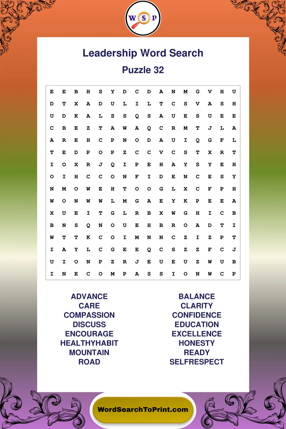 Leadership Word Search Puzzle 32