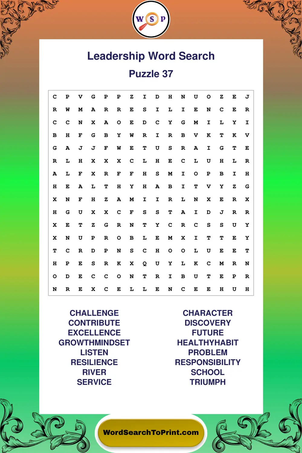 Leadership Word Search Puzzle 37