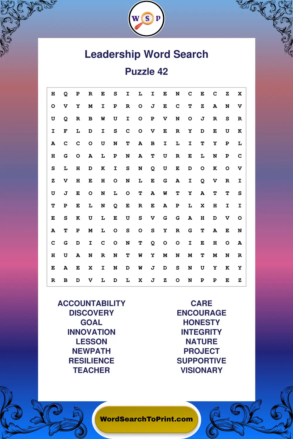 Leadership Word Search Puzzle 42