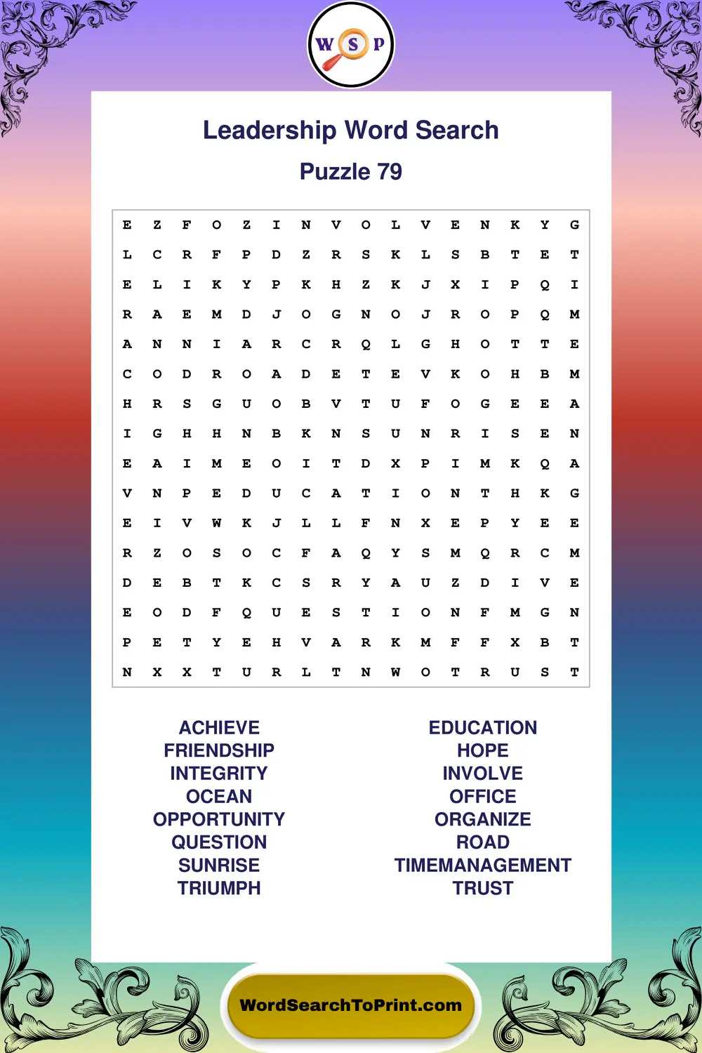 Leadership Word Search Puzzle 79