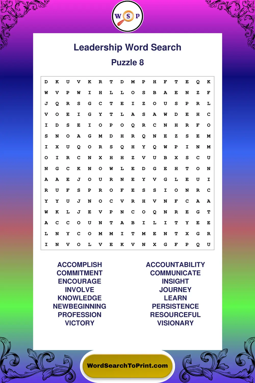 Leadership Word Search Puzzle 8