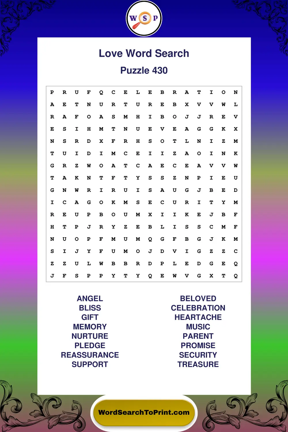 Love Word Search Puzzle 430