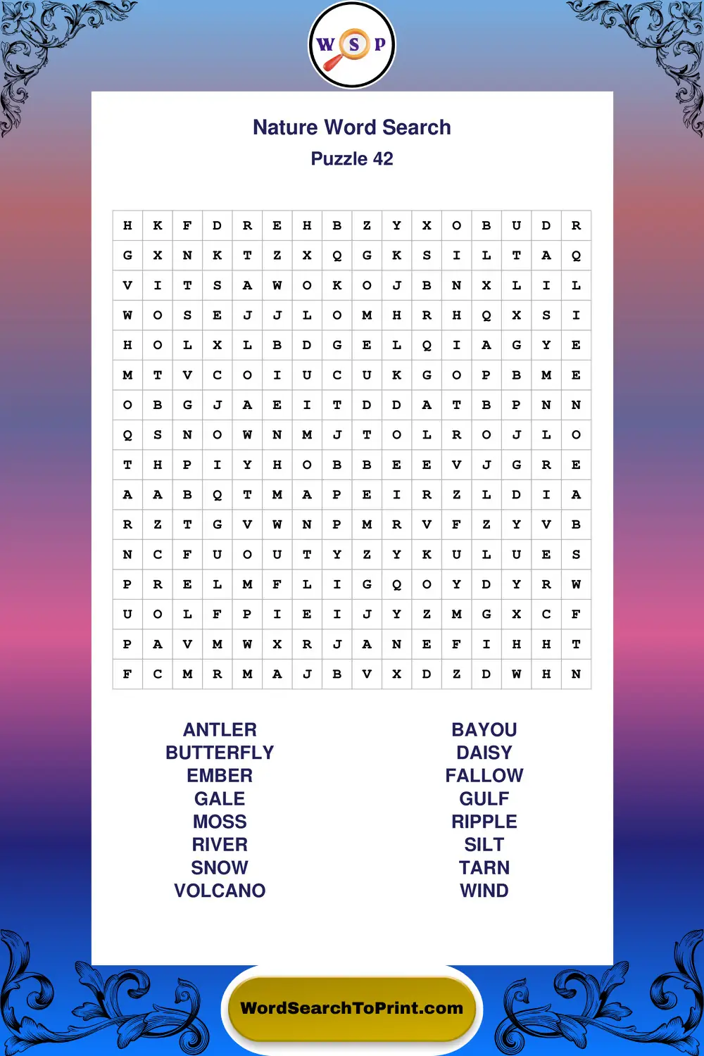 Nature Word Search Puzzle 42