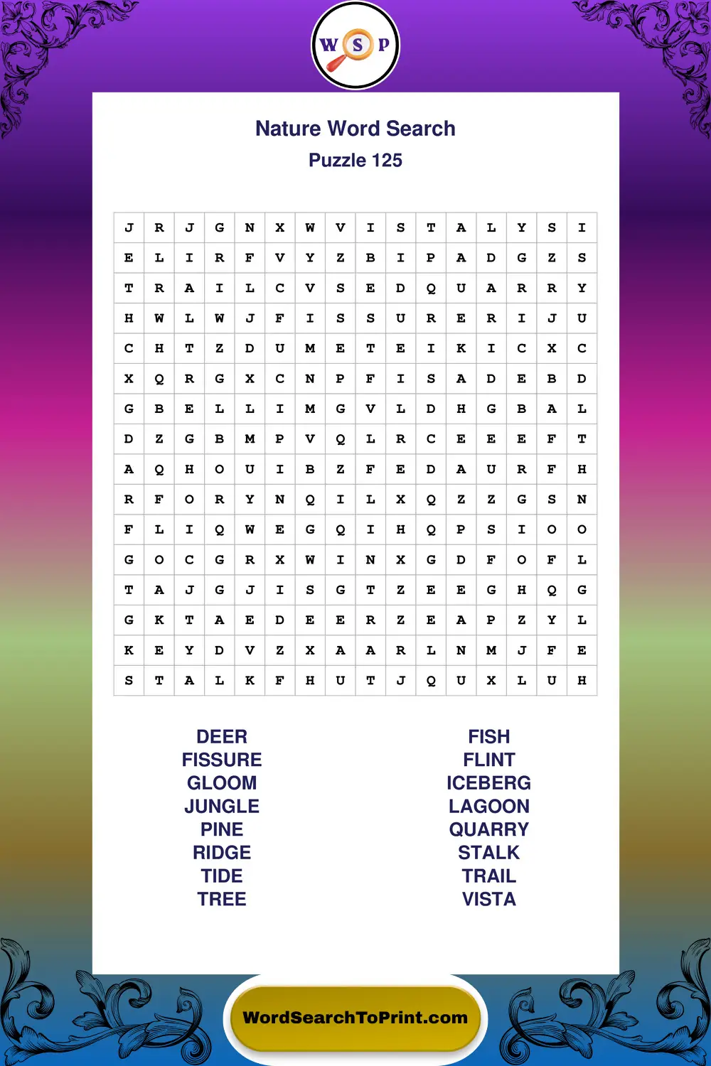 Nature Word Search Puzzle 125